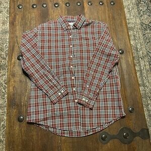 Croft & Barrow Maroon and White Plaid Shirt